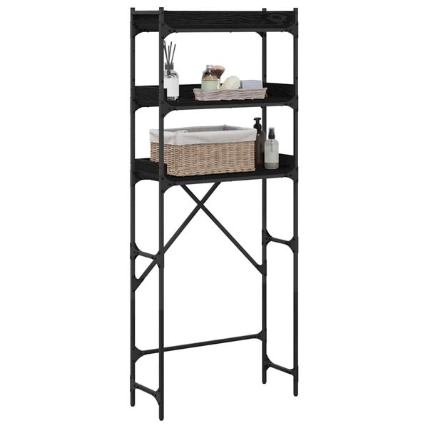 vidaXL Vaskemaskinehylde med hylde 67 x 25 x 163 cm Konstrueret træ