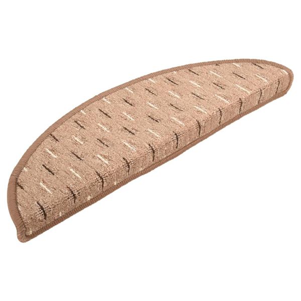 vidaXL 15 stk. trappemåtter 65x21x4 cm brun