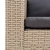vidaXL 2-personers havesofa med hynder polyrattan beige