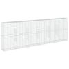 vidaXL gabionkurv med cover 600x50x200 cm galvaniseret jern