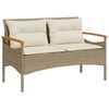 vidaXL haveb&aelig;nk med hynder 116x62,5x74 cm polyrattan beige