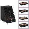 vidaXL smykkeskrin 10-lags med urholdere sort 29x20,5x40,5 cm