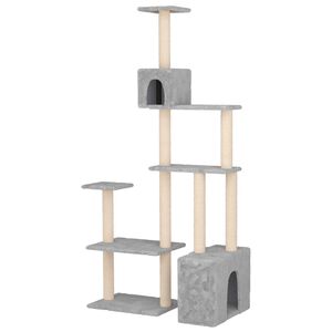 vidaXL Kattetr&aelig; med sisal klatreposter Lysegr&aring; 177,5 cm