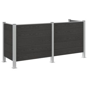 vidaXL Affaldsbeholderhegn Gr&aring; 237 x 85 x 115 cm Aluminium og WPC