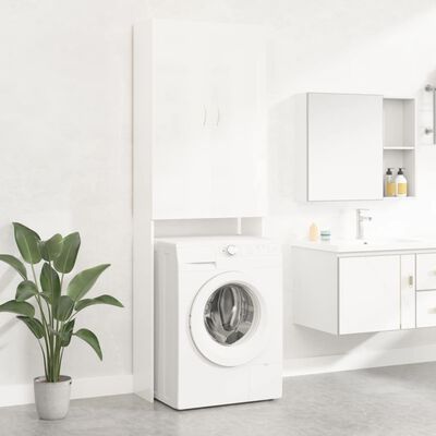 vidaXL vaskemaskineskab 64x25,5x190 cm hvid højglans