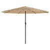 vidaXL haveparasol med st&aring;lstang 388x388x248 cm brun