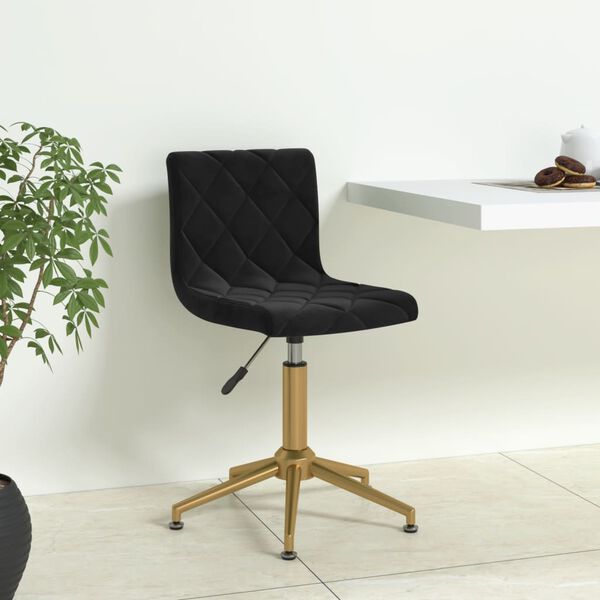 vidaXL drejelig spisebordsstol fl&oslash;jl sort