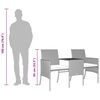 vidaXL 2-personers havesofa med bord og skamler polyrattan brun