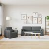 vidaXL Sofa 2 pcs M&oslash;rkegr&aring; 198 x 78 x 80 cm Stof