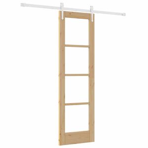 vidaXL Skyded&oslash;r 61 x 198,5 cm Massivt fyrretr&aelig; og glas Naturfarvet