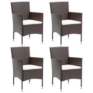 vidaXL spisebordsstole til haven 4 stk. polyrattan brun