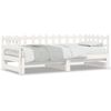 vidaXL daybed med udtr&aelig;k 2x(90x200) cm massivt fyrretr&aelig; hvid