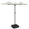 vidaXL parasol m. dobbelt parasoldug 316x145 cm sandhvid