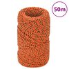 vidaXL tovv&aelig;rk til b&aring;d 2 mm 50 m polypropylen orange