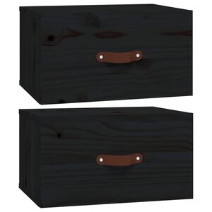 vidaXL v&aelig;gh&aelig;ngte sengeborde 2 stk. 40x29,5x22 cm sort