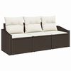vidaXL Havesofa S&aelig;t 3 stk. Brun og hvid polyrattan