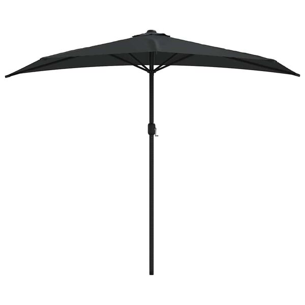 vidaXL altanparasol med aluminiumsstang 270x144x222 cm halv sort