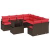 vidaXL Havesofa S&aelig;t 9 stk. Brun Poly rattan