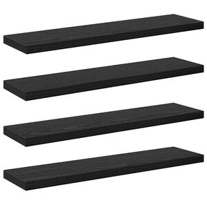 vidaXL Boghylde Br&aelig;t 3 niveauer 4 stk. 40 x 10 x 1,5 cm Sort
