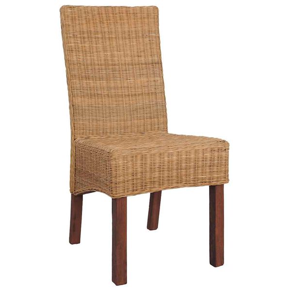 vidaXL spisebordsstole 4 stk. naturlig rattan brun