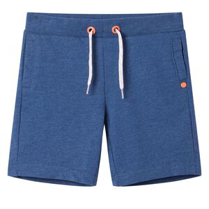 Shorts til b&oslash;rn str. 116 med sn&oslash;re m&oslash;rk bl&aring;meleret