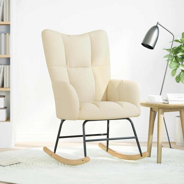 vidaXL gyngestol stof cremefarvet