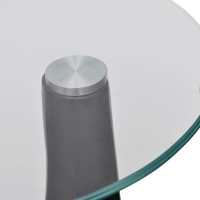 vidaXL sofabord med rund bordplade i glas højglans sort