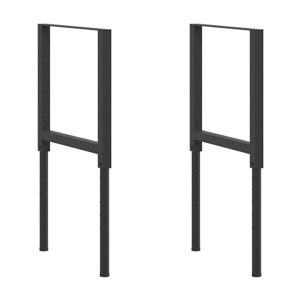 vidaXL stel til arbejdsb&aelig;nk 2 stk. 55x(69-95,5) cm metal sort
