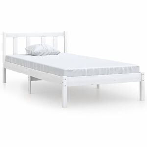 vidaXL sengeramme 75x190 cm Small Single massivt fyrretr&aelig; hvid