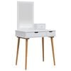 vidaXL Makeupbord S&aelig;t FAUSKE 3 pcs Hvid 76 x 50 x 143 cm