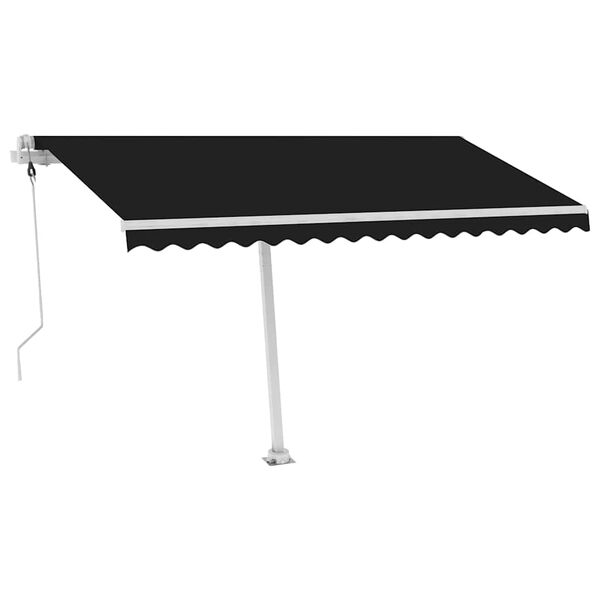 vidaXL fritst&aring;ende markise 450x300 cm automatisk betjening antracitgr&aring;