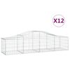 vidaXL buede gabionkurve 12 stk. 200x50x40/60 cm galvaniseret jern