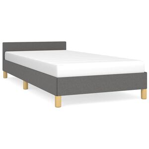 vidaXL Sengeramme uden madras M&oslash;rkegr&aring; 90x200 cm Stof