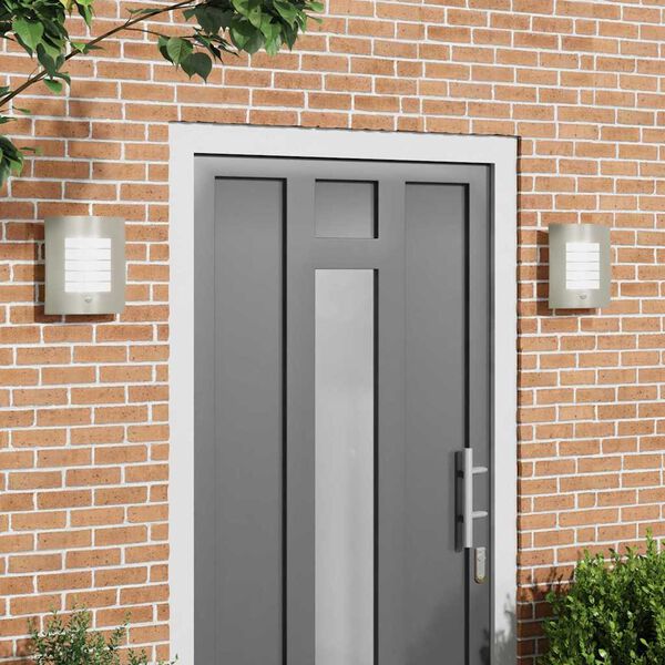 vidaXL Udendørs væglampe 2 pcs Sølv 23,5 x 9 x 26 cm