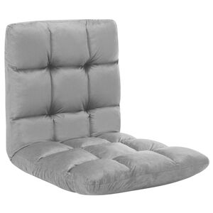 vidaXL foldbar gulvstol mikrofiber lysegr&aring;
