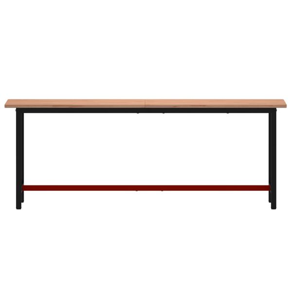 vidaXL arbejdsb&aelig;nk 220x55x81,5 cm massivt b&oslash;getr&aelig; og metal