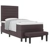 vidaXL Box spring seng med hovedg&aelig;rde M&oslash;rk Brun 100 x 200 cm Stof