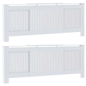 vidaXL Radiatorcover 2 stk. Hvid 205 x 20,5 x 81,5cm Konstrueret tr&aelig;