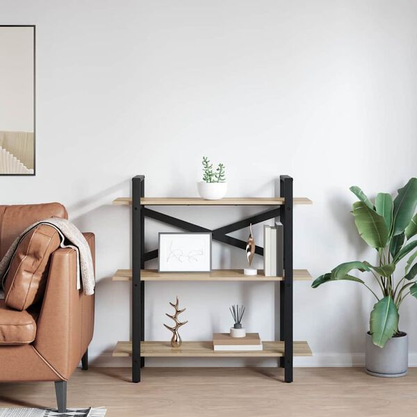 vidaXL Bogreol Sonoma eg 100 x 33,5 x 102 cm Konstrueret tr&aelig;