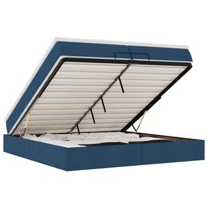 vidaXL osmannisk sengeramme med madrasser 200x200 cm stof bl&aring;