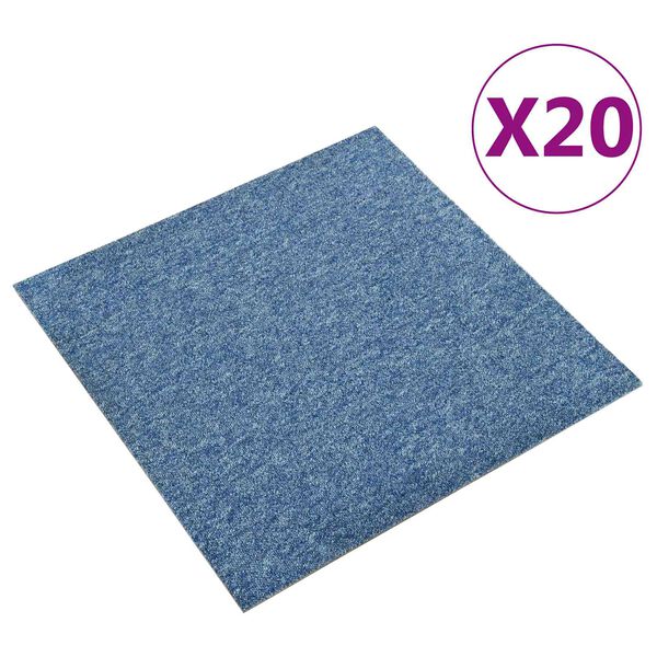 vidaXL T&aelig;ppe 20 pcs Bl&aring; 50 x 50 cm 100% Polypropylen