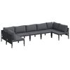 vidaXL Havesofa S&aelig;t 7 stk. Sort St&aring;l