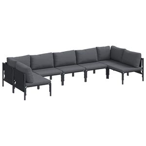 vidaXL Havesofa S&aelig;t 7 stk. Sort St&aring;l