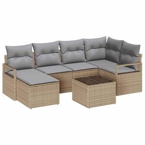 vidaXL Sofa S&aelig;t 7 stk. Beige polyrattan