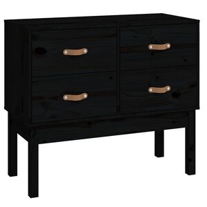 vidaXL konsolskab 90x40x78 cm massivt fyrretr&aelig; sort