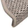vidaXL selvkl&aelig;bende trappem&aring;tter 15 stk. 56x17x3 cm sisal-look s&oslash;lv