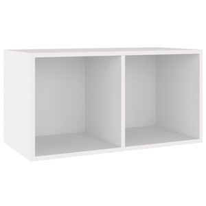 vidaXL opbevaringsreol til lp'er 71x34x36 cm konstrueret tr&aelig; hvid