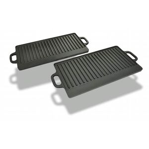 vidaXL vendbar grillpande i st&oslash;bejern 2 stk. 38x23 cm