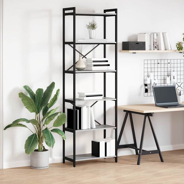 vidaXL Bogreol Gr&aring; sonoma-eg 40 x 30 x 85 cm Konstrueret tr&aelig;