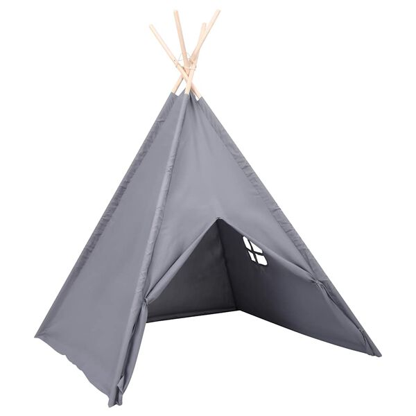 vidaXL tipi til børn 120x120x150 cm med bærepose polyester grå